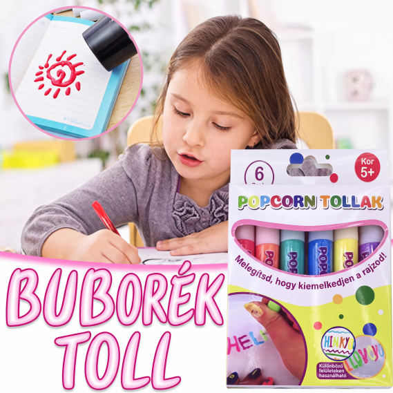 🖊️ DIY buborékos pattogatott kukorica varázsceruza – egy mozdulattal 3D-hatás✨