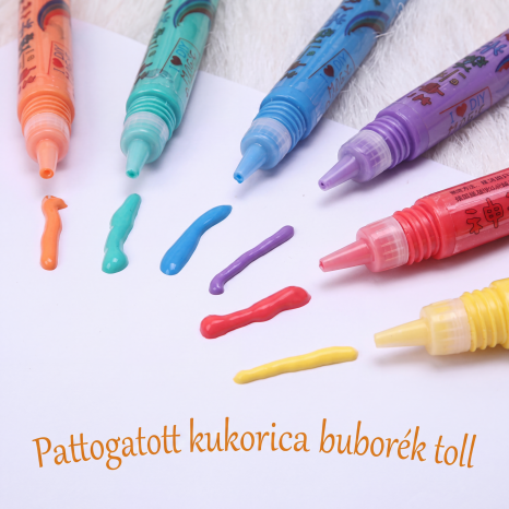 🖊️ DIY buborékos pattogatott kukorica varázsceruza – egy mozdulattal 3D-hatás✨