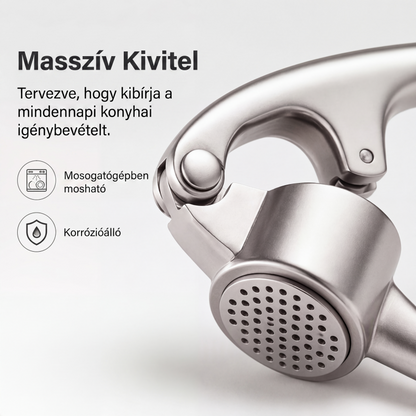 🧄 Prémium Fokhagymanyomó – Ergonomikus, Puha Fogantyúval a Könnyed Préselésért