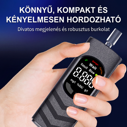 🍺 Újratölthető alkoholszonda LCD-kijelzővel és hangbemondással – Pontos mérés – Utánvét ✨