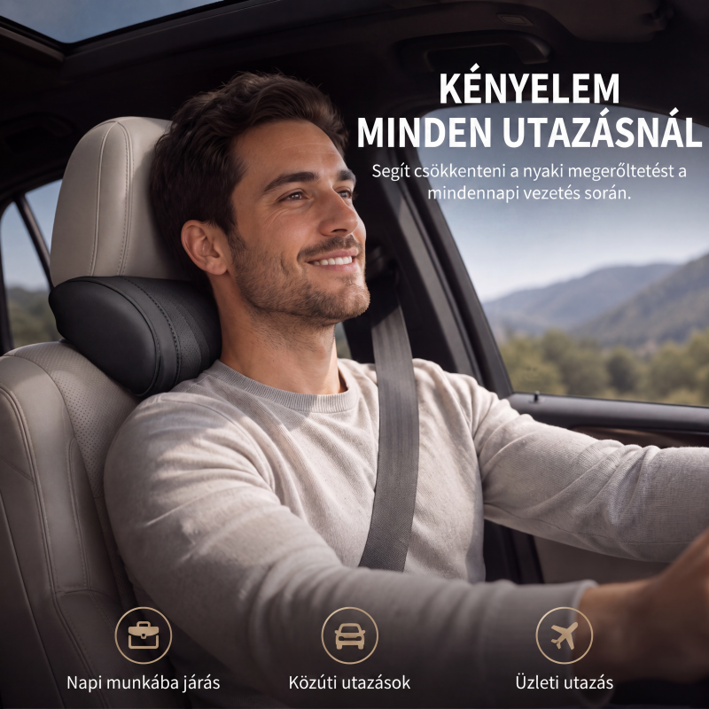 🚘 Kényelmes autóülés-fejtámla és deréktámasz