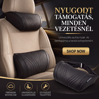 🚘 Kényelmes autóülés-fejtámla és deréktámasz