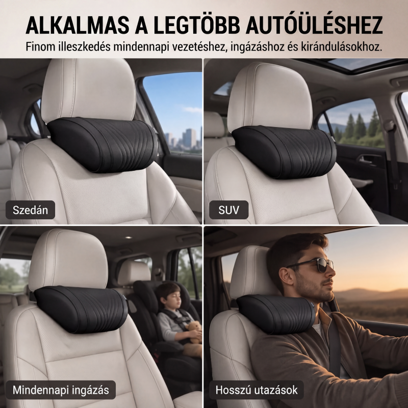 🚘 Kényelmes autóülés-fejtámla és deréktámasz