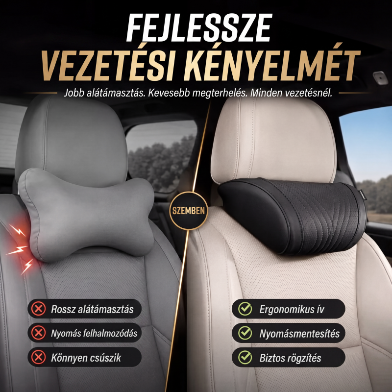 🚘 Kényelmes autóülés-fejtámla és deréktámasz