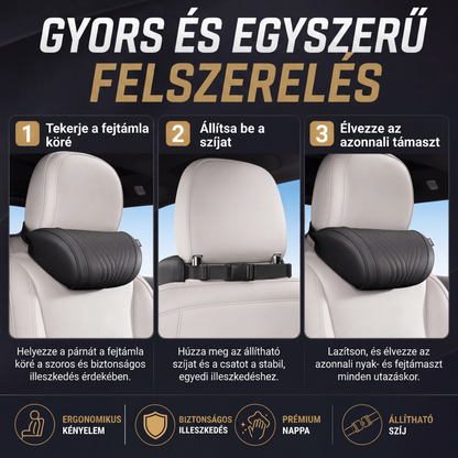 🚘 Kényelmes autóülés-fejtámla és deréktámasz