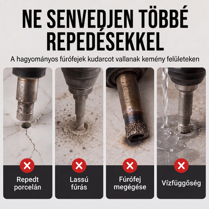 🧱✨ 12 Darabos Száraz Gyémánt Csempefúró: Vízmentes Fúrás és Tökéletes Eredmény! 🛠️