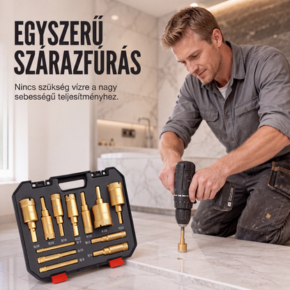 🧱✨ 12 Darabos Száraz Gyémánt Csempefúró: Vízmentes Fúrás és Tökéletes Eredmény! 🛠️