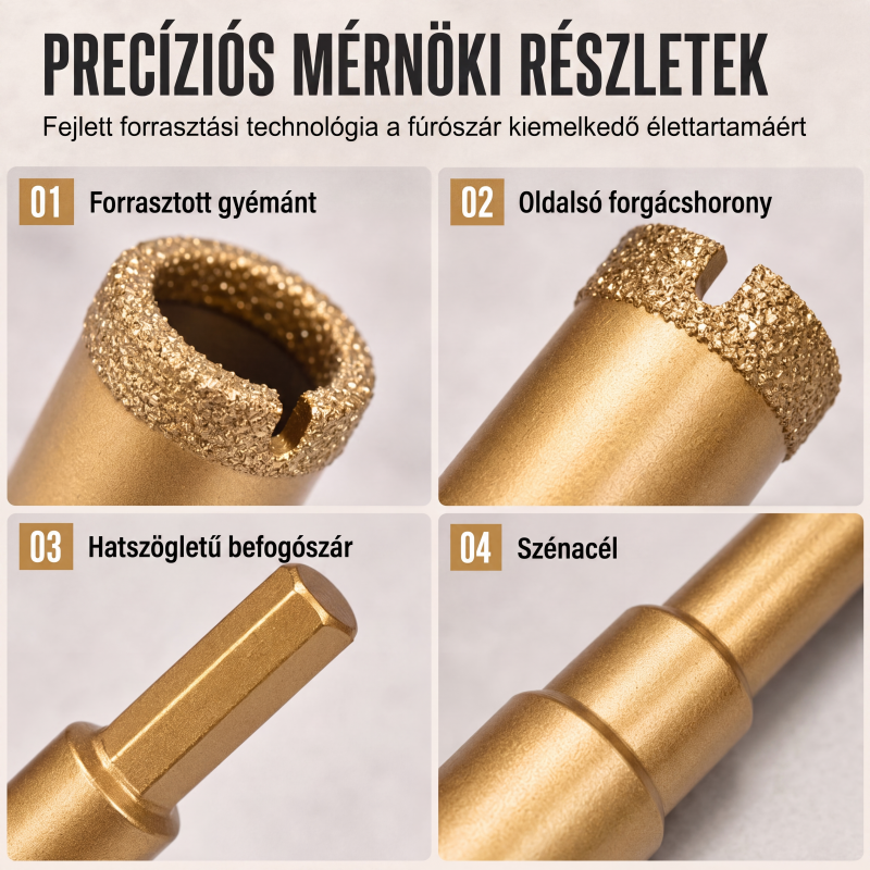 🧱✨ 12 Darabos Száraz Gyémánt Csempefúró: Vízmentes Fúrás és Tökéletes Eredmény! 🛠️