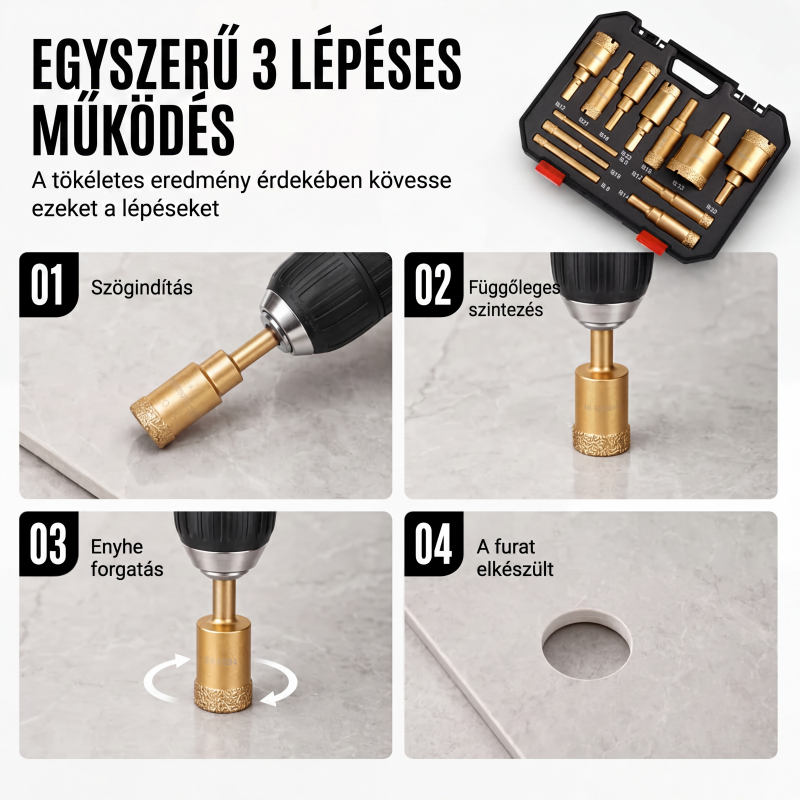 🧱✨ 12 Darabos Száraz Gyémánt Csempefúró: Vízmentes Fúrás és Tökéletes Eredmény! 🛠️