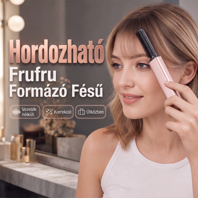 🔥 Hordozható elektromos hőfésű a frizura kialakításához és a frufru rendezéséhez