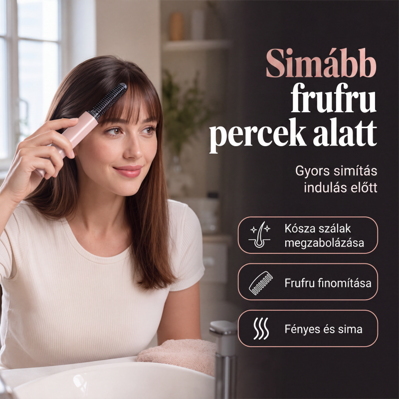 🔥 Hordozható elektromos hőfésű a frizura kialakításához és a frufru rendezéséhez