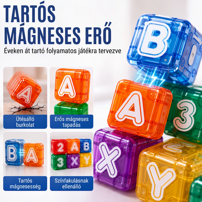🧩✨ Mágneses Oktatókockák: Betűk, Számok és Játékos Fejlődés! 🎨