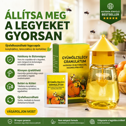 🐝🏡 Beltéri és kültéri függeszthető légycsapda – négy bejárattal, egyszerű felszerelés, újrafelhasználható, hatékony kártevőirtás