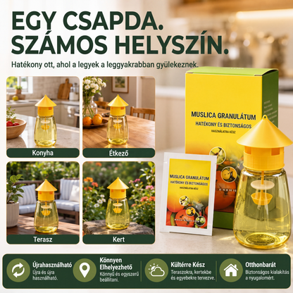 🐝🏡 Beltéri és kültéri függeszthető légycsapda – négy bejárattal, egyszerű felszerelés, újrafelhasználható, hatékony kártevőirtás