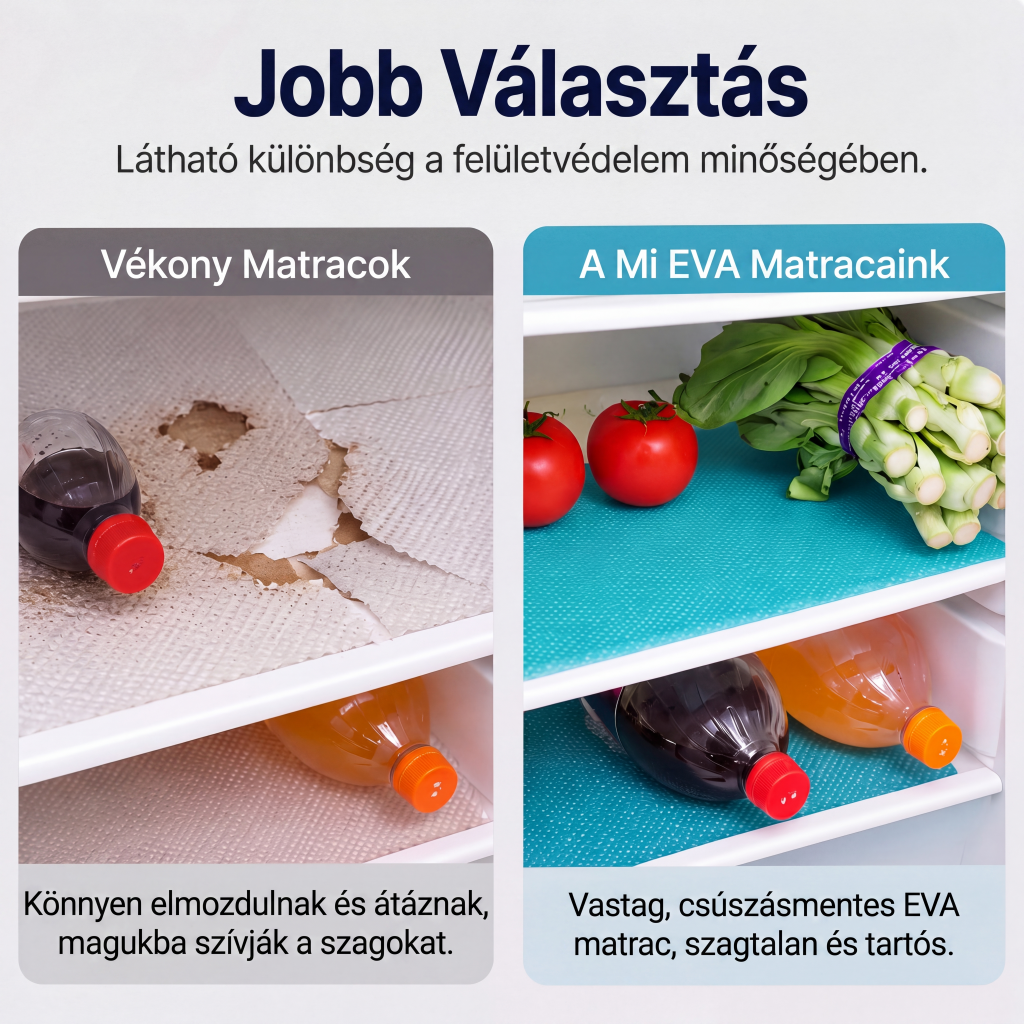 🧊 [1+1 ingyen] Hűtőszekrénybe való szőnyeg – szennyeződésálló, könnyen tisztítható