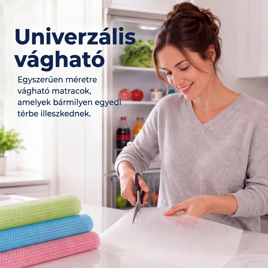 🧊 [1+1 ingyen] Hűtőszekrénybe való szőnyeg – szennyeződésálló, könnyen tisztítható