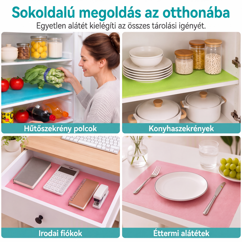 🧊 [1+1 ingyen] Hűtőszekrénybe való szőnyeg – szennyeződésálló, könnyen tisztítható