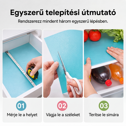 🧊 [1+1 ingyen] Hűtőszekrénybe való szőnyeg – szennyeződésálló, könnyen tisztítható