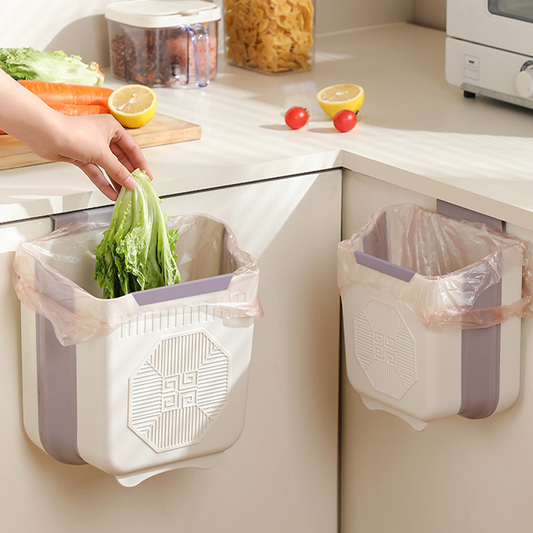 🗑️✨ Összecsukható, függeszthető prémium szemetes – Helytakarékosság és kényelem a konyhában 🏠