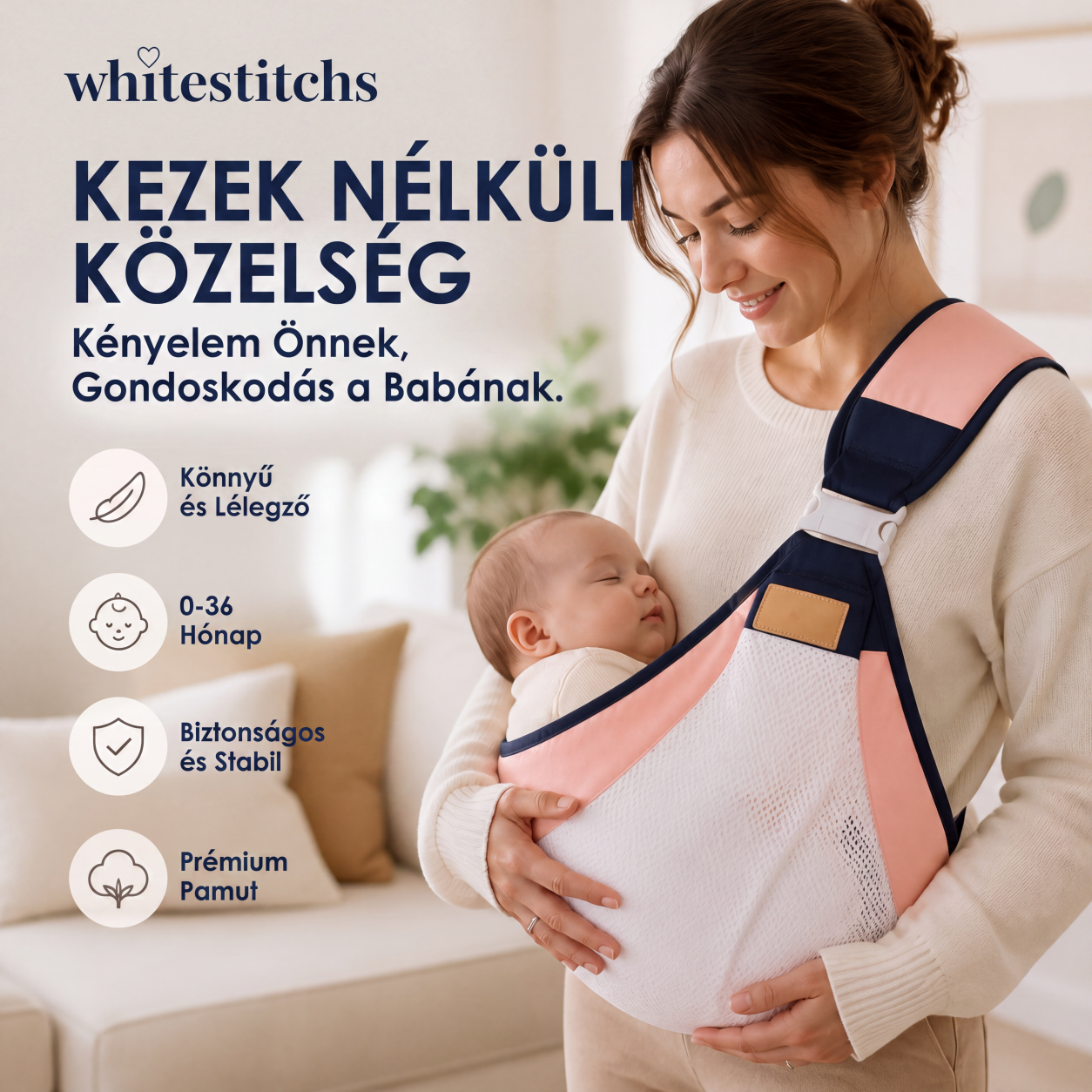 👶 1+1 INGYEN | Légáteresztő 4 az 1-ben csecsemőhordozó – ergonómikus, könnyű és kényelmes