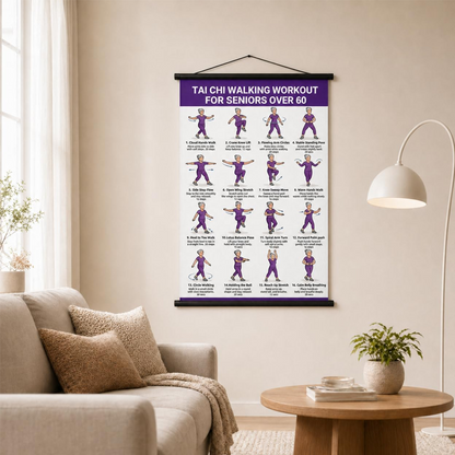 Póster tai chi gyakorlatokkal időseknek – 16 egyszerű gyakorlat lépésről lépésre