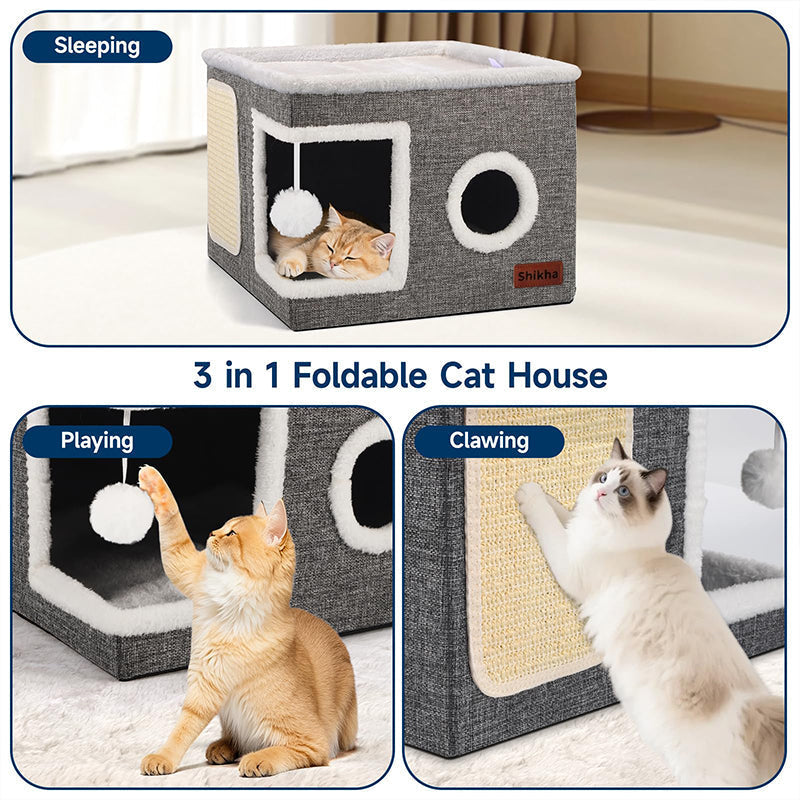 🐱🏠 Összecsukható 2 az 1-ben macskaház – hangulatos hely alváshoz és pihenéshez ✨