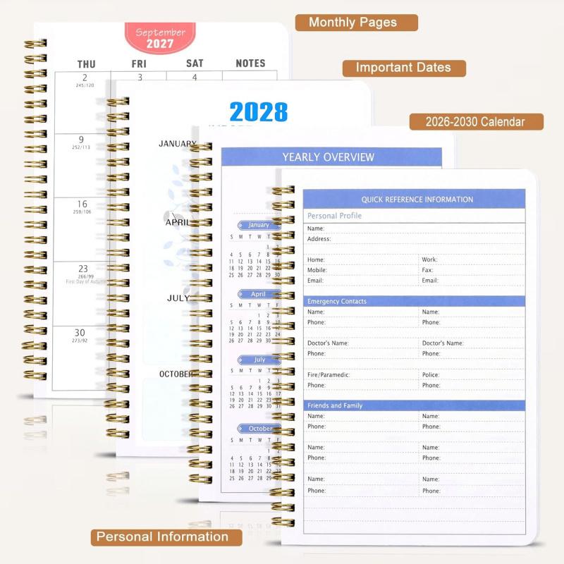 🗓️ 5 éves naptár 2026–2030, Highland-tehénnel – kényelmes tervezés