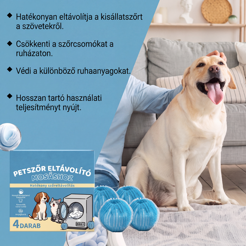 🐕🧺 Állatszőrt eltávolító mosógolyók – összegyűjtik a ruhákról az állatszőrt, a hajat és a szöszöket ✨