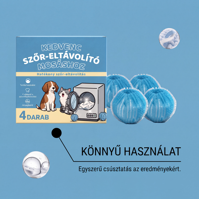 🐕🧺 Állatszőrt eltávolító mosógolyók – összegyűjtik a ruhákról az állatszőrt, a hajat és a szöszöket ✨
