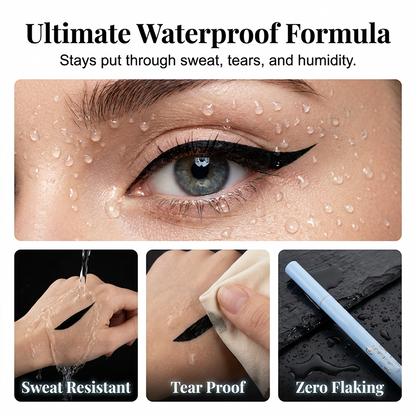 【1+2 INGYEN】✨👁️ Vízálló folyékony szemhéjtus 0,01 mm – ultravékony hegy és precíz vonal 💄