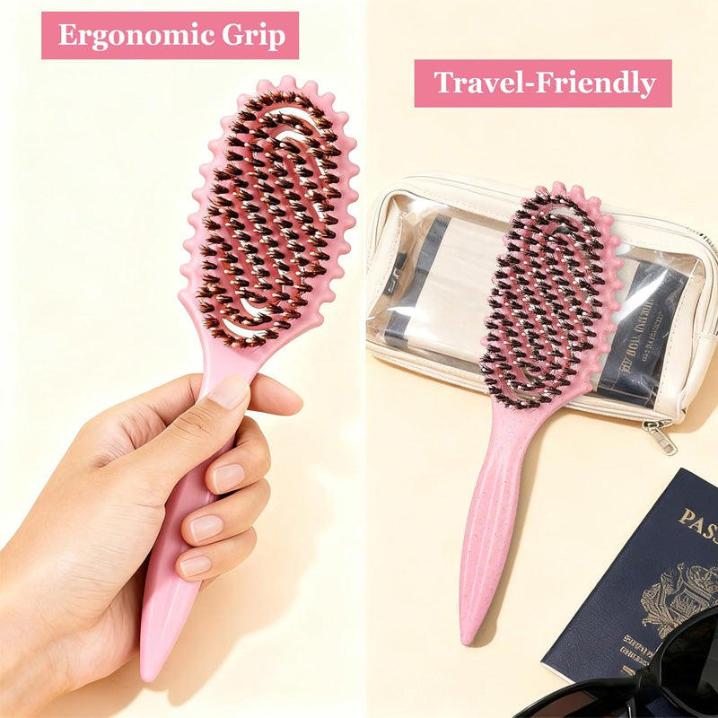 ✨ Vaddisznószőrös, szellőzőnyílásokkal ellátott hajcsavaró kefe – nagyobb volumen és könnyebb formázás 💇‍♀️