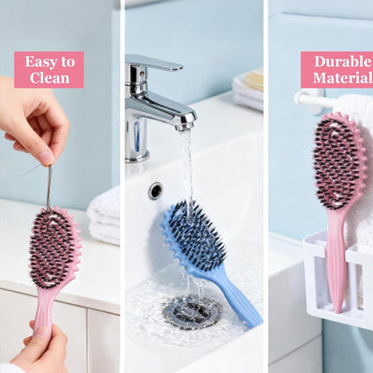 ✨ Vaddisznószőrös, szellőzőnyílásokkal ellátott hajcsavaró kefe – nagyobb volumen és könnyebb formázás 💇‍♀️