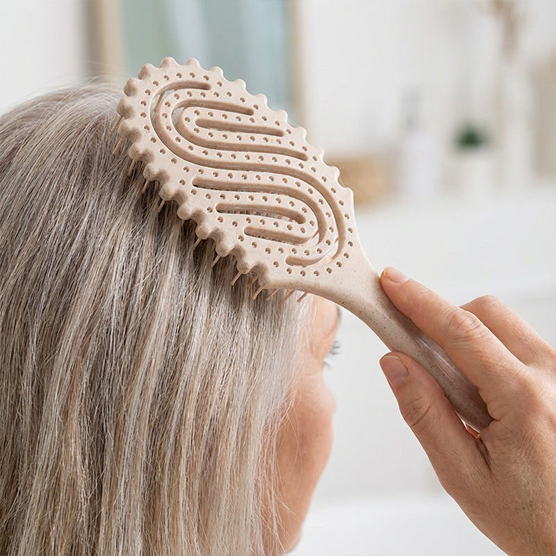 ✨ Vaddisznószőrös, szellőzőnyílásokkal ellátott hajcsavaró kefe – nagyobb volumen és könnyebb formázás 💇‍♀️