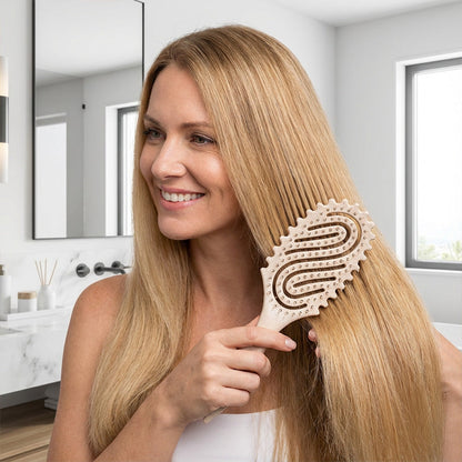 ✨ Vaddisznószőrös, szellőzőnyílásokkal ellátott hajcsavaró kefe – nagyobb volumen és könnyebb formázás 💇‍♀️