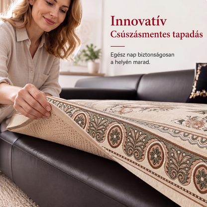 🛋️ Vintage stílusú, virágmintás kanapéhuzat 🌸 – puha, kényelmes és elegáns