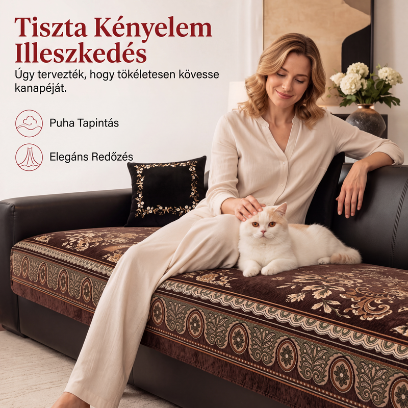 🛋️ Vintage stílusú, virágmintás kanapéhuzat 🌸 – puha, kényelmes és elegáns