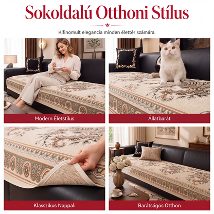 🛋️ Vintage stílusú, virágmintás kanapéhuzat 🌸 – puha, kényelmes és elegáns