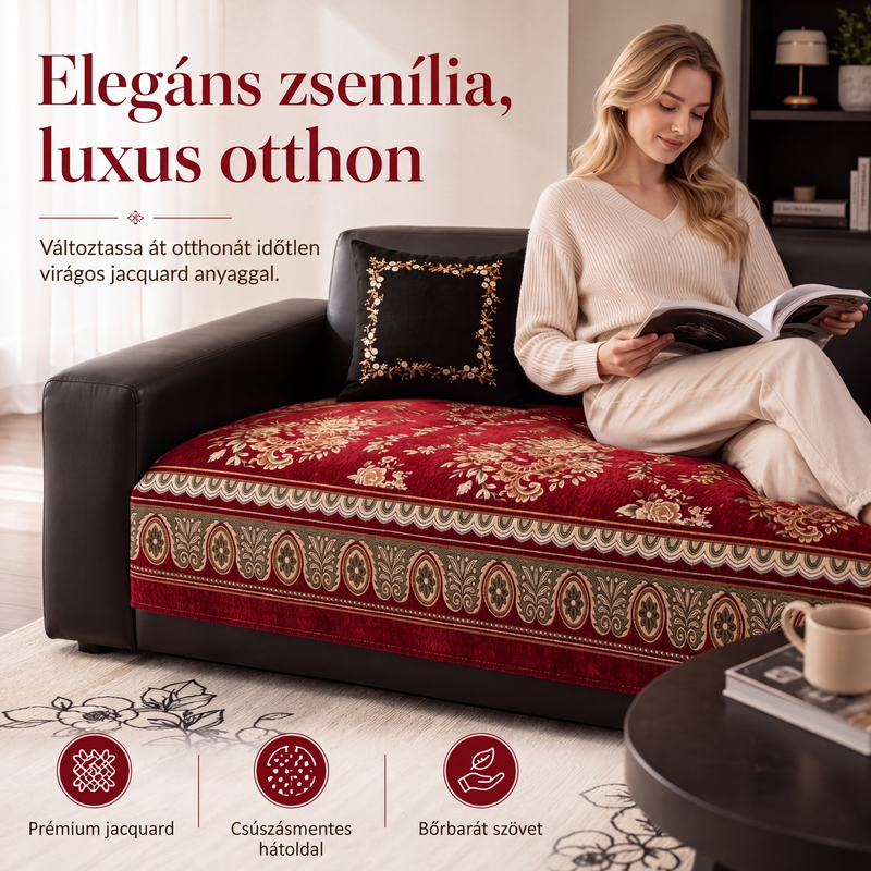 🛋️ Vintage stílusú, virágmintás kanapéhuzat 🌸 – puha, kényelmes és elegáns