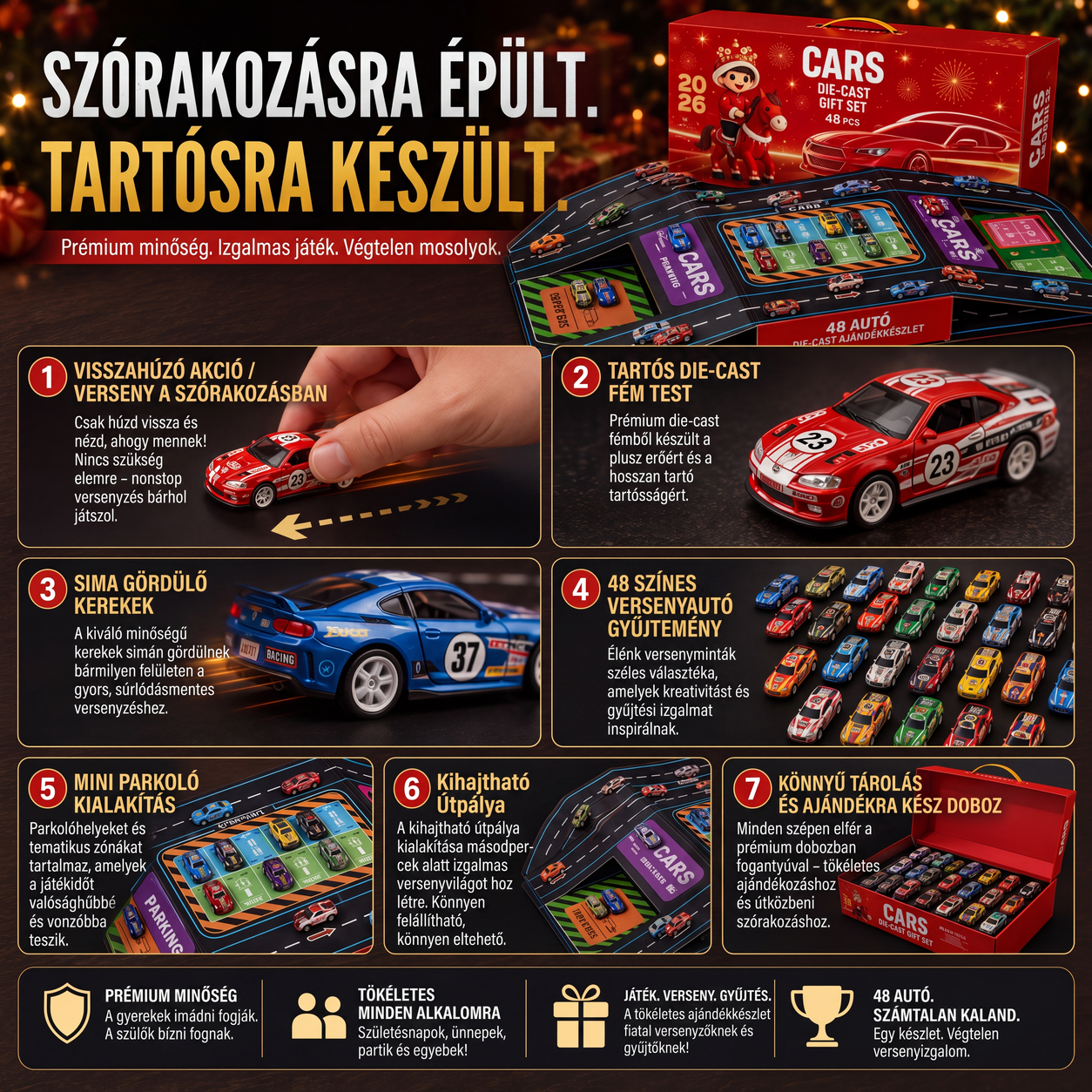 🚗 Összecsukható garázs játékautóknak – kreatív játékkészlet gyerekeknek 🏁✨