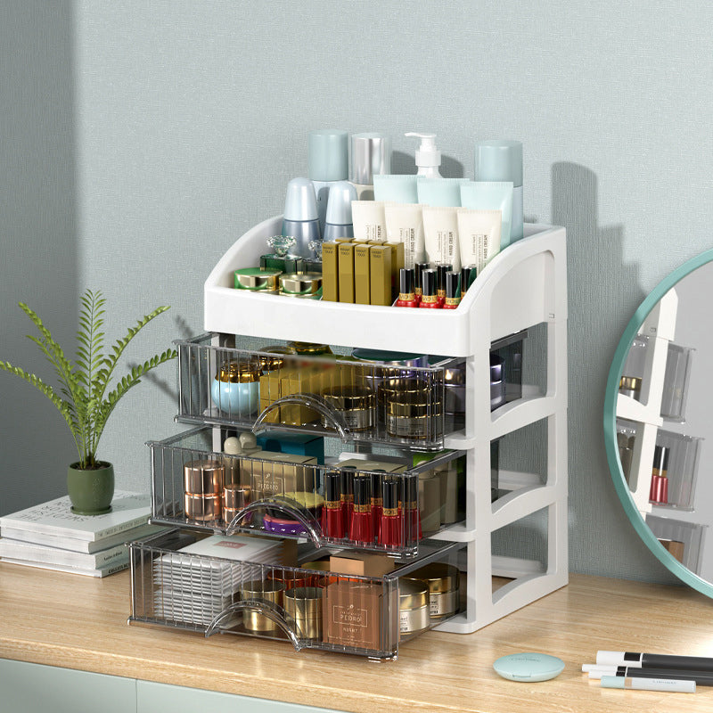 💄✨ Átlátszó fiókokkal ellátott kozmetikumtartó – moduláris kialakítású, egymásra rakható