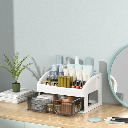 💄✨ Átlátszó fiókokkal ellátott kozmetikumtartó – moduláris kialakítású, egymásra rakható