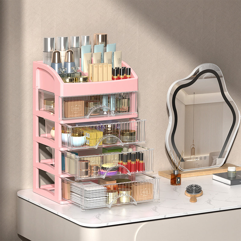 💄✨ Átlátszó fiókokkal ellátott kozmetikumtartó – moduláris kialakítású, egymásra rakható