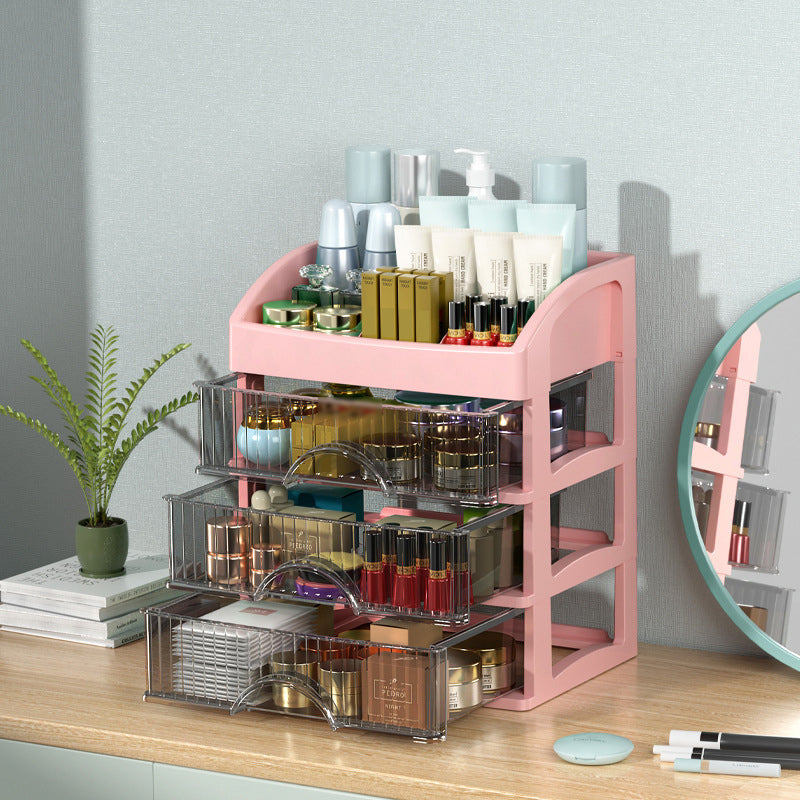 💄✨ Átlátszó fiókokkal ellátott kozmetikumtartó – moduláris kialakítású, egymásra rakható