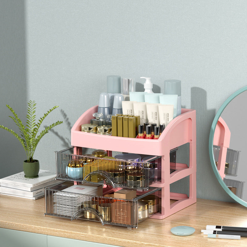 💄✨ Átlátszó fiókokkal ellátott kozmetikumtartó – moduláris kialakítású, egymásra rakható