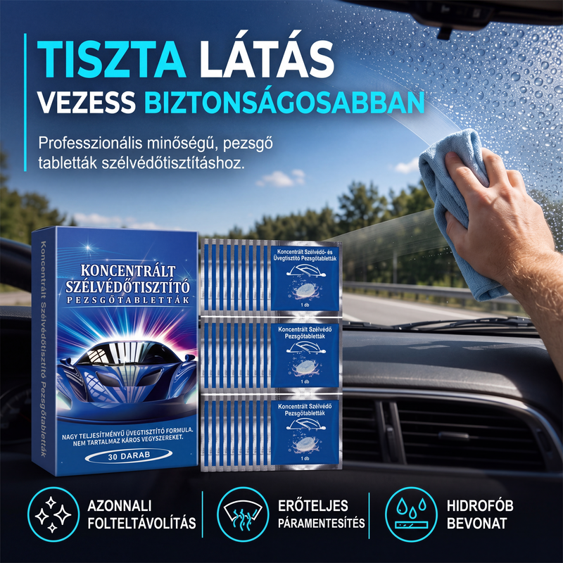 🚗✨ Pezsgőtabletták autóablakok tisztításához – csíkmentes, tiszta ablak