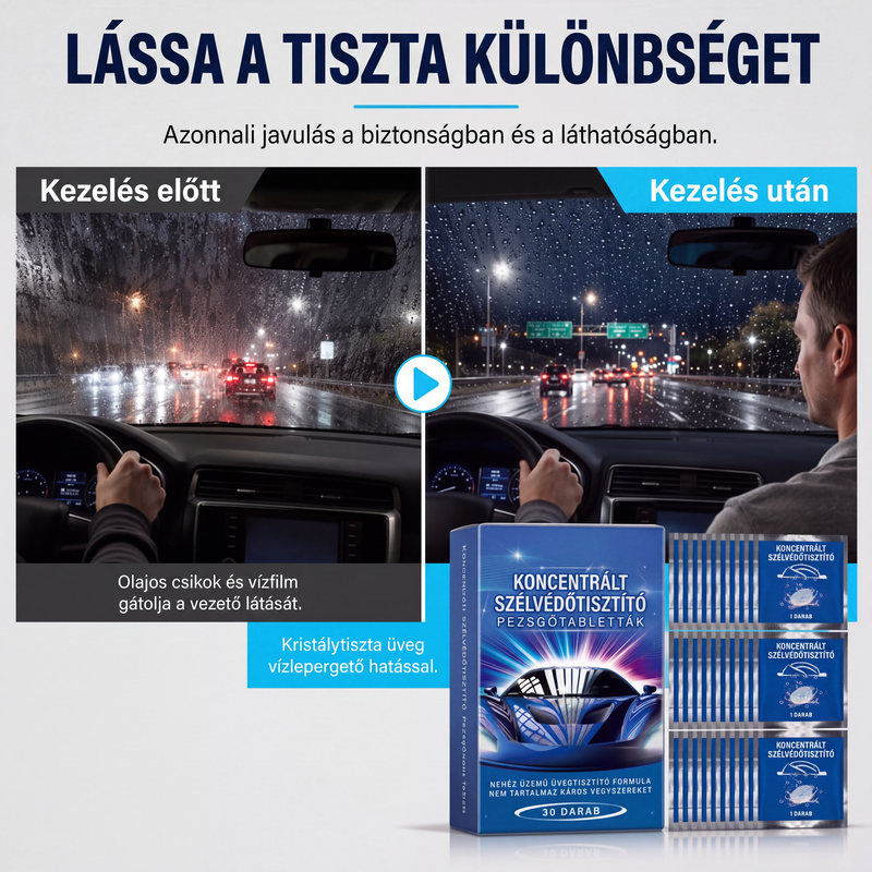 🚗✨ Pezsgőtabletták autóablakok tisztításához – csíkmentes, tiszta ablak
