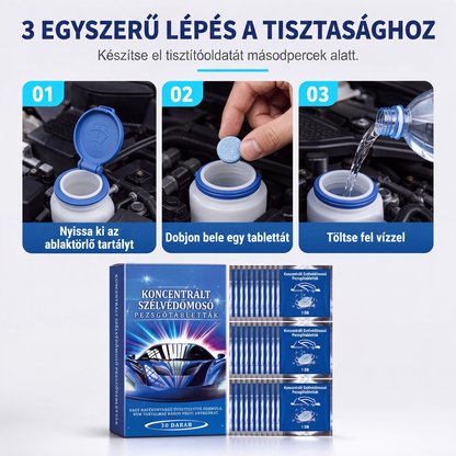 🚗✨ Pezsgőtabletták autóablakok tisztításához – csíkmentes, tiszta ablak