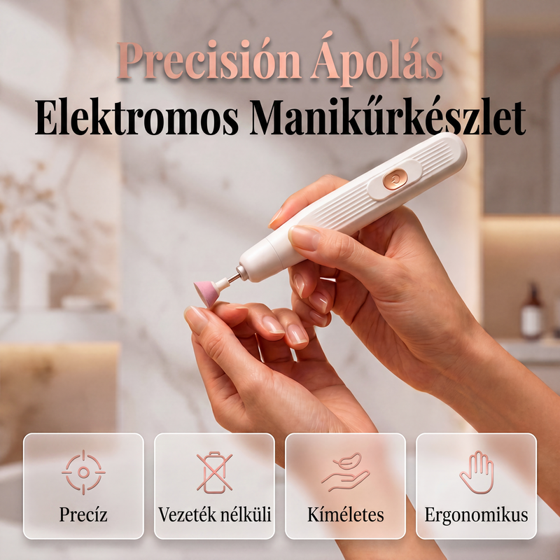 💅✨ Hordozható elektromos manikűr- és pedikűrkészlet – kényelmes körömápolás
