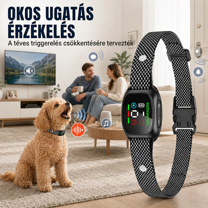 🐶🔇 Intelligens ugatásgátló nyakörv kutyáknak – automatikus ugatásérzékelés és nyugodtabb séták ✨