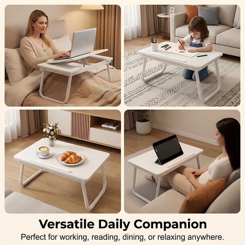🛋️☕ Összecsukható laptop- és térdasztal pohártartóval – kényelmes otthonra, az ágyra és a kanapéra